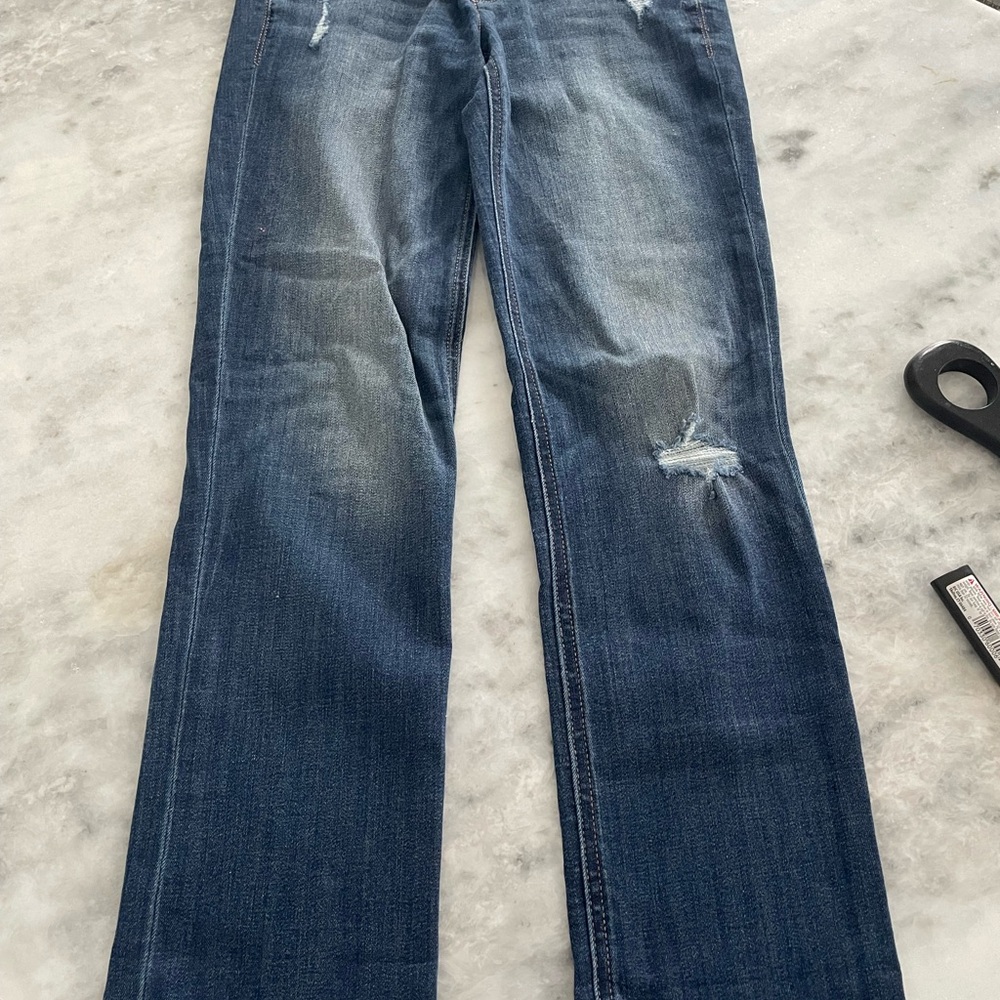 Express Dark Blue Straight Leg Jeans